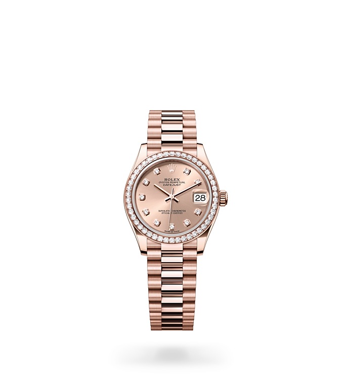 Rolex Datejust 31 Oyster, 31 mm, Everose gold and diamonds - M278285RBR-0025 at Juwelier Wagner