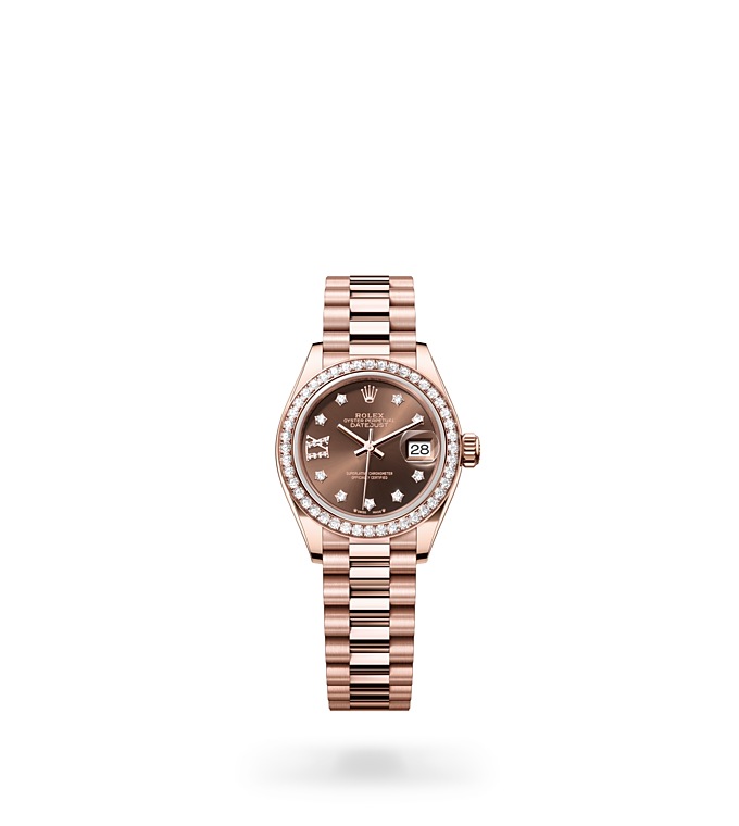 Rolex Lady-Datejust Oyster, 28 mm, Everose gold and diamonds - M279135RBR-0001 at Juwelier Wagner