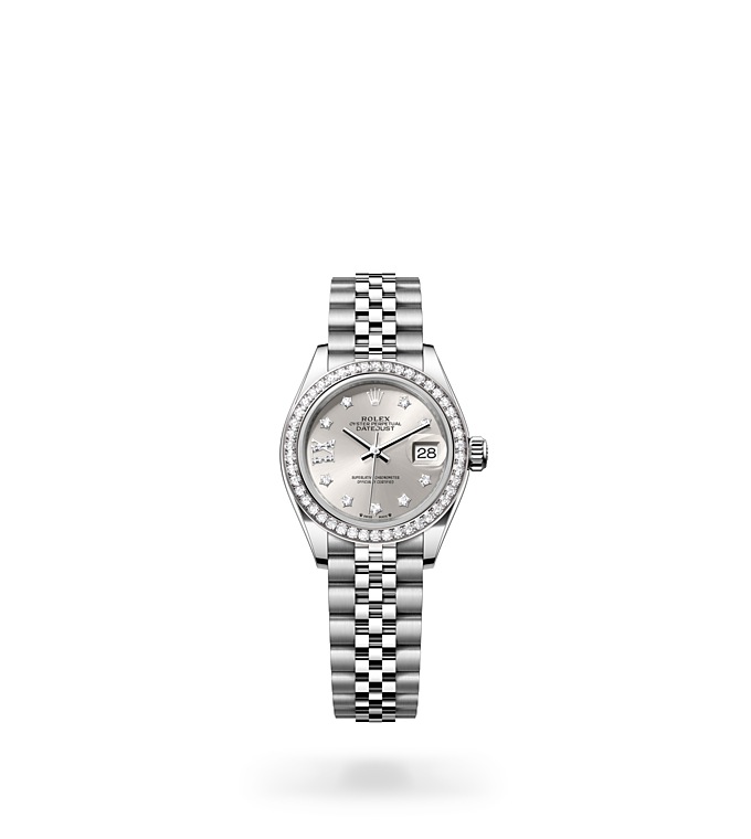 Rolex Lady-Datejust Oyster, 28 mm, Oystersteel, white gold and diamonds - M279384RBR-0021 at Juwelier Wagner