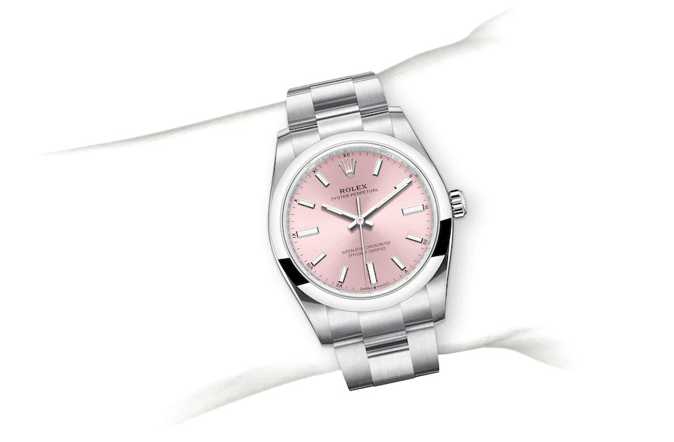 Rolex Oyster Perpetual 34 Oyster, 34 mm, Oystersteel M124200-0004 at Juwelier Wagner