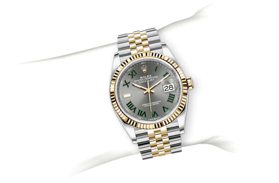 Rolex Datejust 36 Oyster, 36 mm, Oystersteel and yellow gold M126233-0035 at Juwelier Wagner