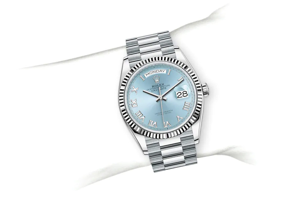 Rolex Day‑Date 36 Oyster, 36 mm, Platin M128236-0008 at Juwelier Wagner