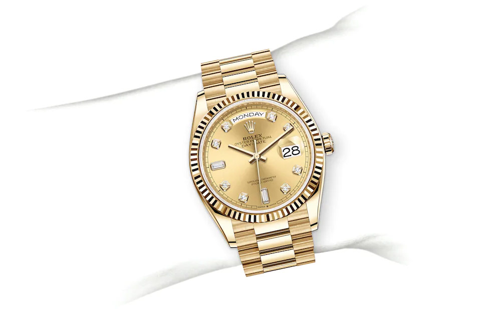 Rolex Day‑Date 36 Oyster, 36 mm, Gelbgold M128238-0008 at Juwelier Wagner