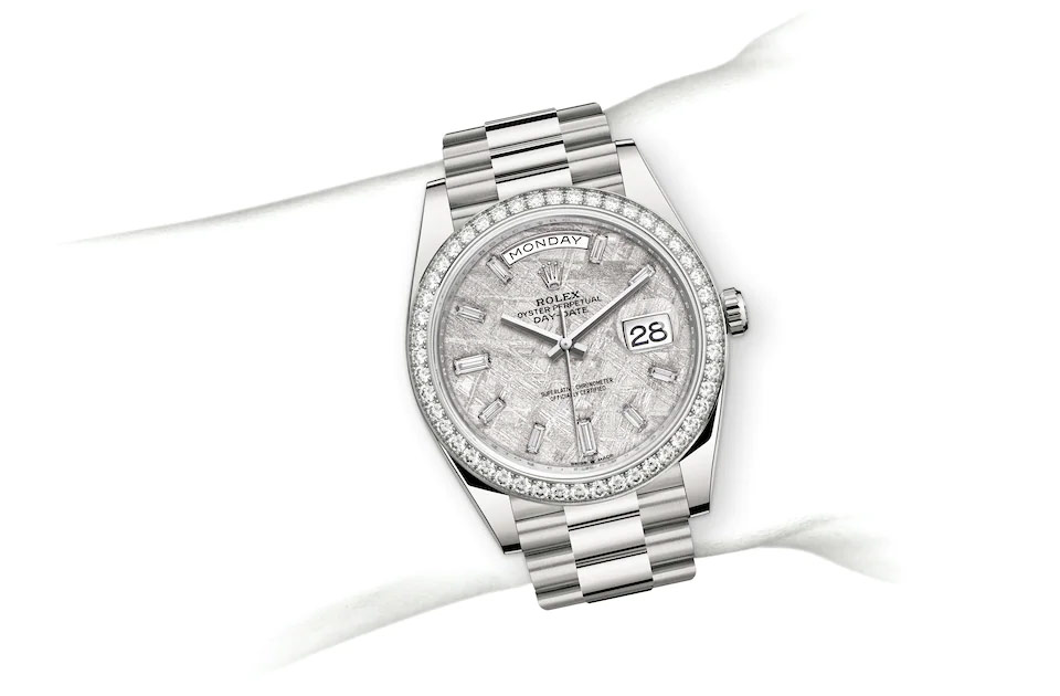 Rolex Day-Date 40 Oyster, 40 mm, white gold and diamonds M228349RBR-0040 at Juwelier Wagner