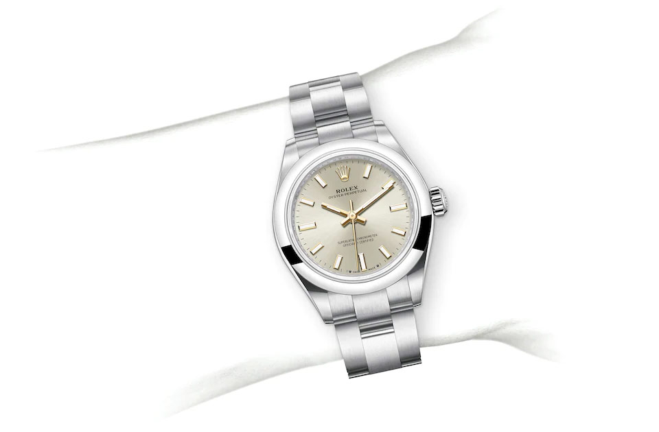Rolex Oyster Perpetual 28 Oyster, 28 mm, Edelstahl Oystersteel M276200-0001 at Juwelier Wagner