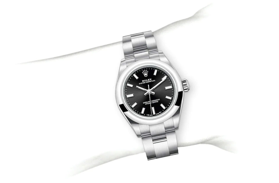 Rolex Oyster Perpetual 28 Oyster, 28 mm, Edelstahl Oystersteel M276200-0002 at Juwelier Wagner