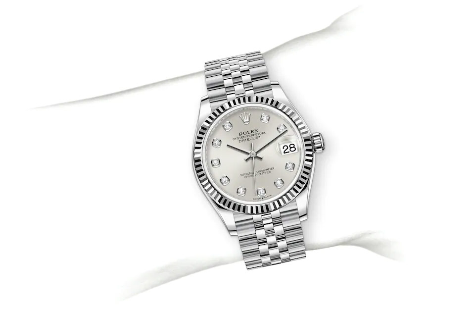 Rolex Datejust 31 Oyster, 31 mm, Oystersteel and white gold M278274-0030 at Juwelier Wagner
