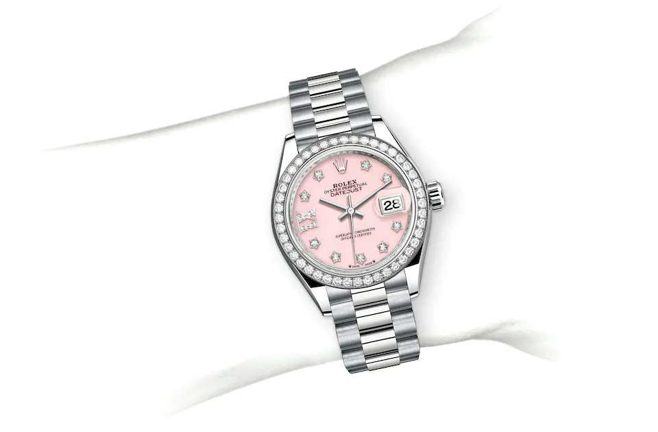 Rolex Lady-Datejust Oyster, 28 mm, white gold and diamonds M279139RBR-0002 at Juwelier Wagner