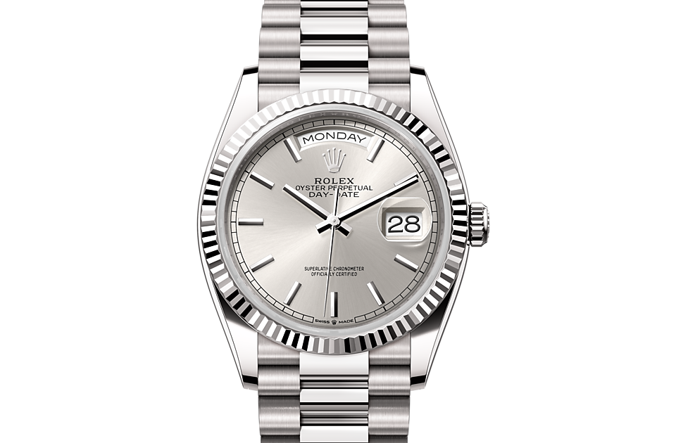 Rolex Day-Date 36 Oyster, 36 mm, white gold - M128239-0005 at Juwelier Wagner