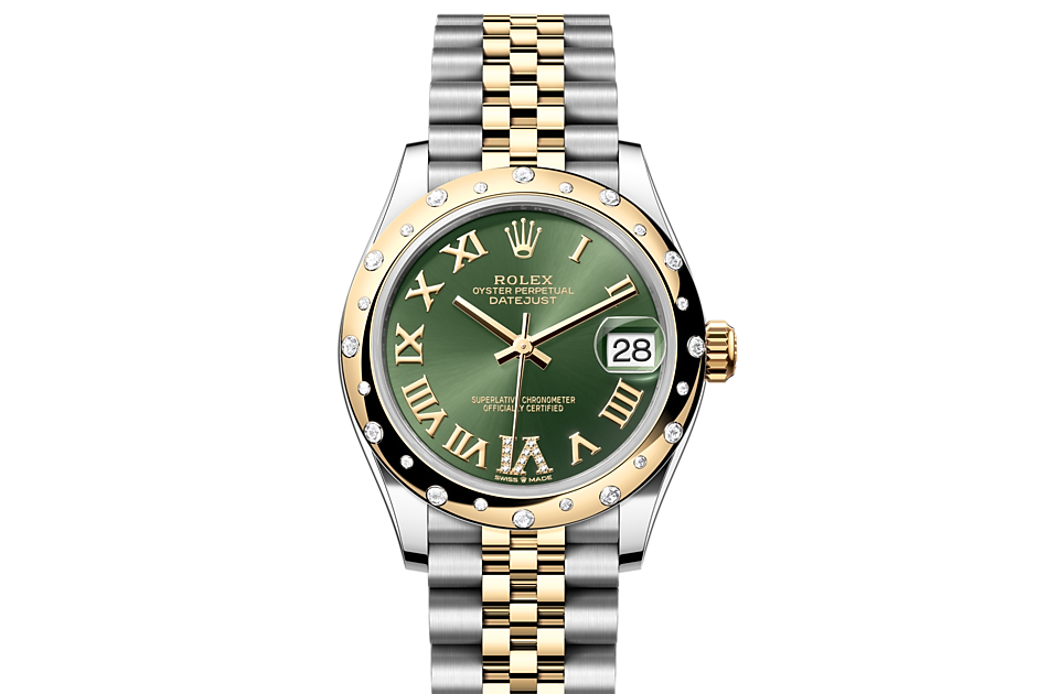 Rolex Datejust 31 Oyster, 31 mm, Oystersteel, yellow gold and diamonds - M278343RBR-0016 at Juwelier Wagner