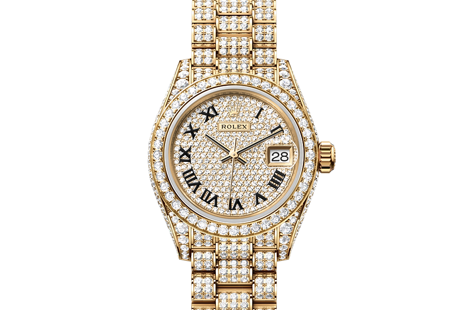 Rolex Lady‑Datejust Oyster, 28 mm, Gelbgold mit Diamanten - M279458RBR-0001 at Juwelier Wagner