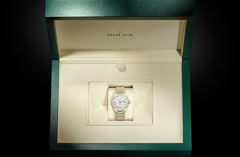 Rolex Datejust 31 Oyster, 31 mm, Gelbgold mit Diamanten - M278288RBR-0006 at Juwelier Wagner