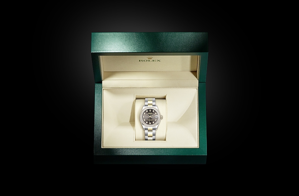 Rolex Datejust 31 Oyster, 31 mm, Edelstahl Oystersteel und Gelbgold mit Diamanten - M278383RBR-0021 at Juwelier Wagner