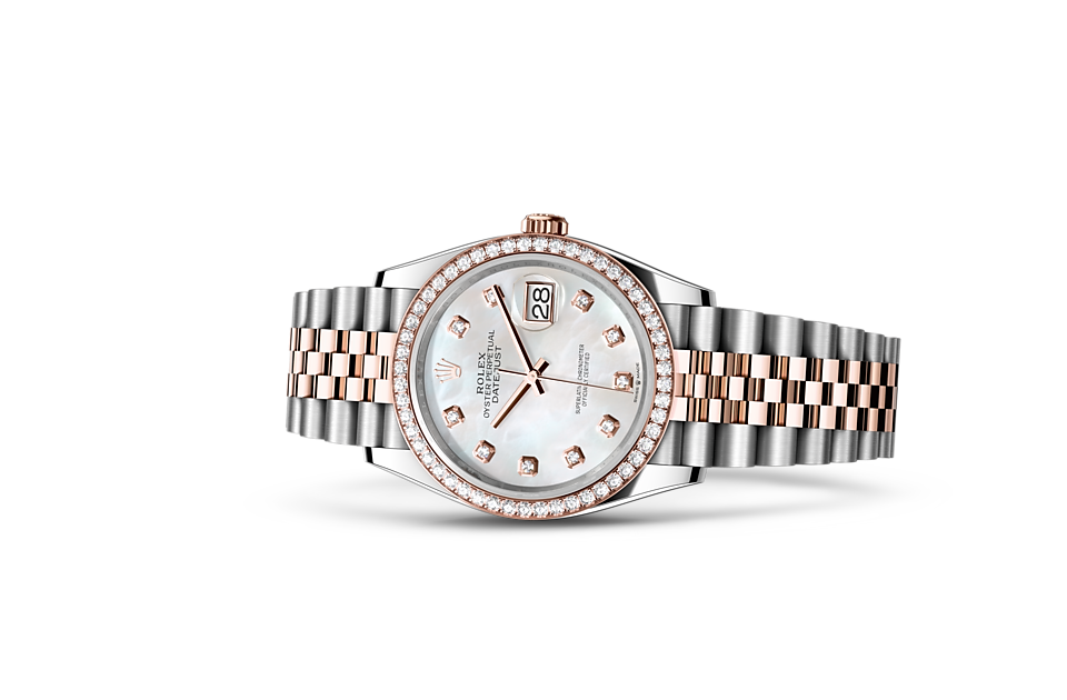 Rolex Datejust 36 Oyster, 36 mm, Oystersteel, Everose gold and diamonds - M126281RBR-0009 at Juwelier Wagner