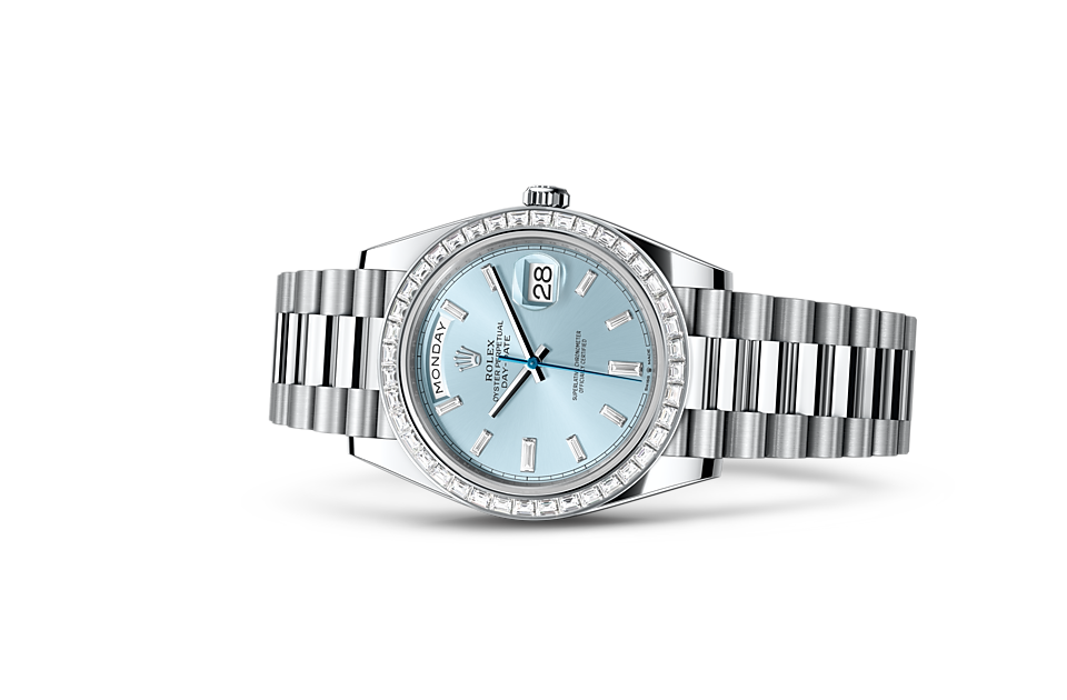 Rolex Day-Date 40 Oyster, 40 mm, platinum and diamonds - M228396TBR-0002 at Juwelier Wagner