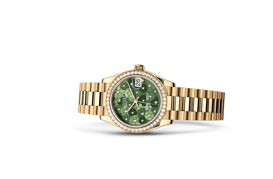 Rolex Datejust 31 Oyster, 31 mm, yellow gold and diamonds - M278288RBR-0038 at Juwelier Wagner