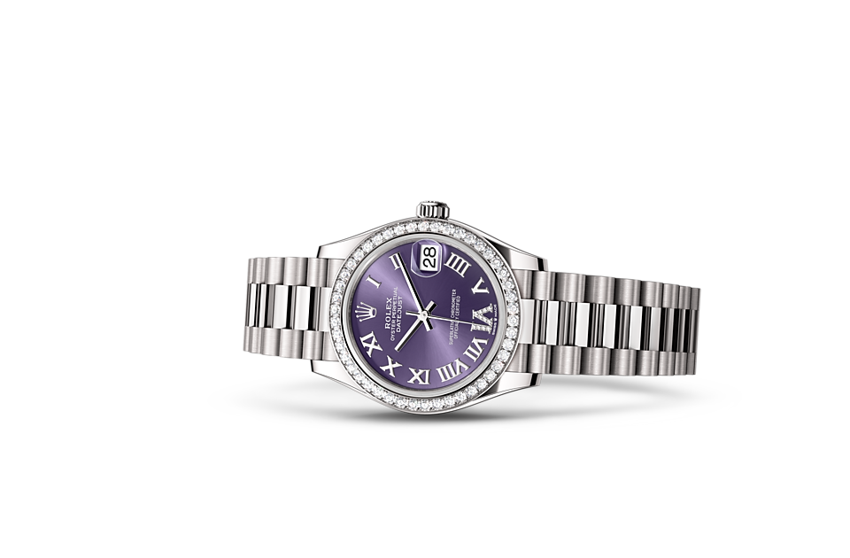 Rolex Datejust 31 Oyster, 31 mm, white gold and diamonds - M278289RBR-0019 at Juwelier Wagner