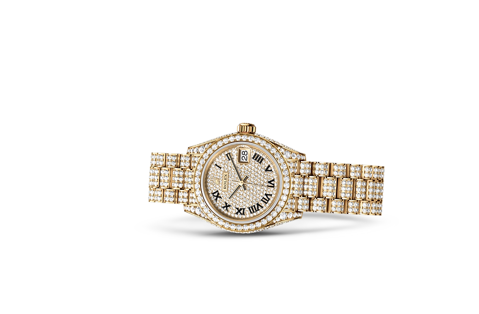 Rolex Lady‑Datejust Oyster, 28 mm, Gelbgold mit Diamanten - M279458RBR-0001 at Juwelier Wagner