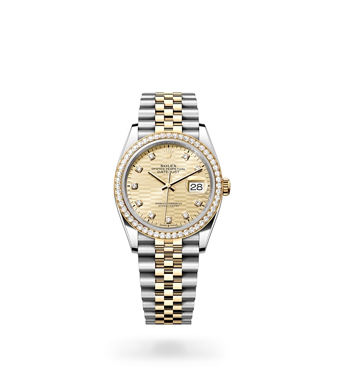 Rolex Datejust 36 Oyster, 36 mm, Oystersteel, yellow gold and diamonds M126283RBR-0031 at Juwelier Wagner
