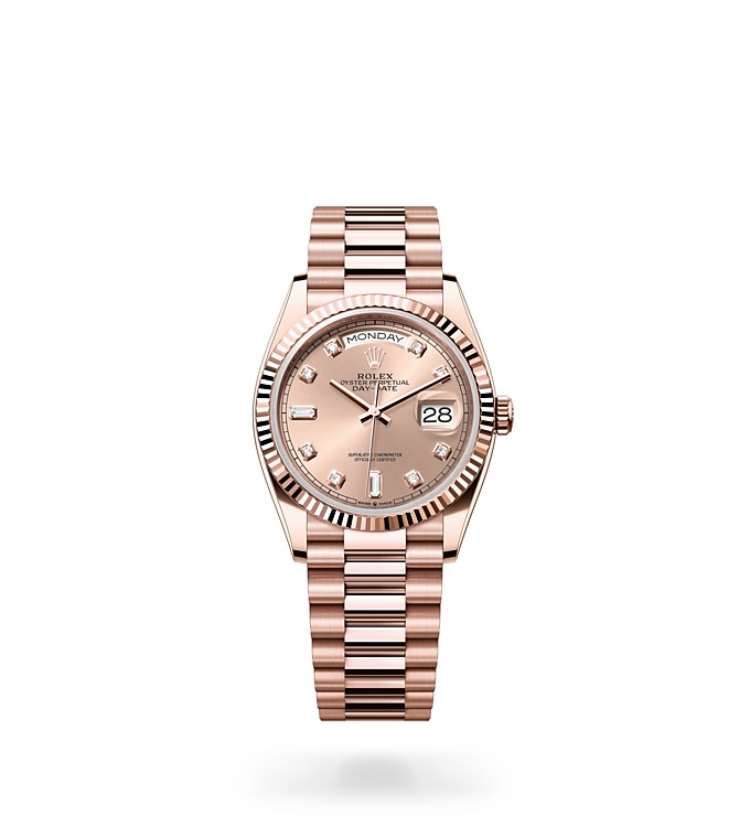 Rolex Day-Date 36 Oyster, 36 mm, Everose gold M128235-0009 at Juwelier Wagner