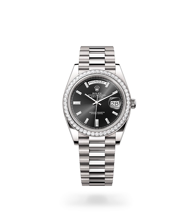 Rolex Day-Date 40 Oyster, 40 mm, white gold and diamonds M228349RBR-0003 at Juwelier Wagner