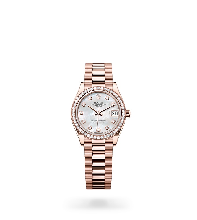 Rolex Datejust 31 Oyster, 31 mm, Everose gold and diamonds M278285RBR-0005 at Juwelier Wagner