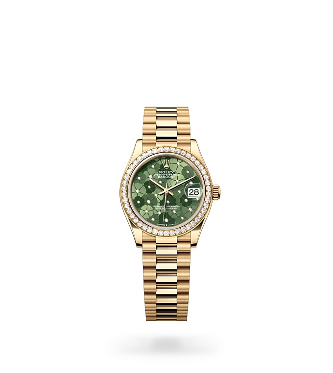Rolex Datejust 31 Oyster, 31 mm, yellow gold and diamonds M278288RBR-0038 at Juwelier Wagner