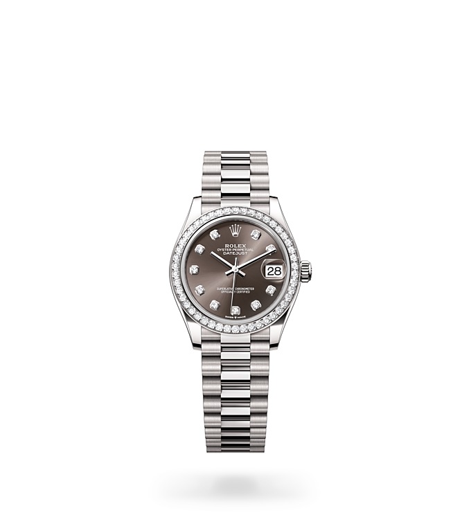 Rolex Datejust 31 Oyster, 31 mm, white gold and diamonds M278289RBR-0006 at Juwelier Wagner