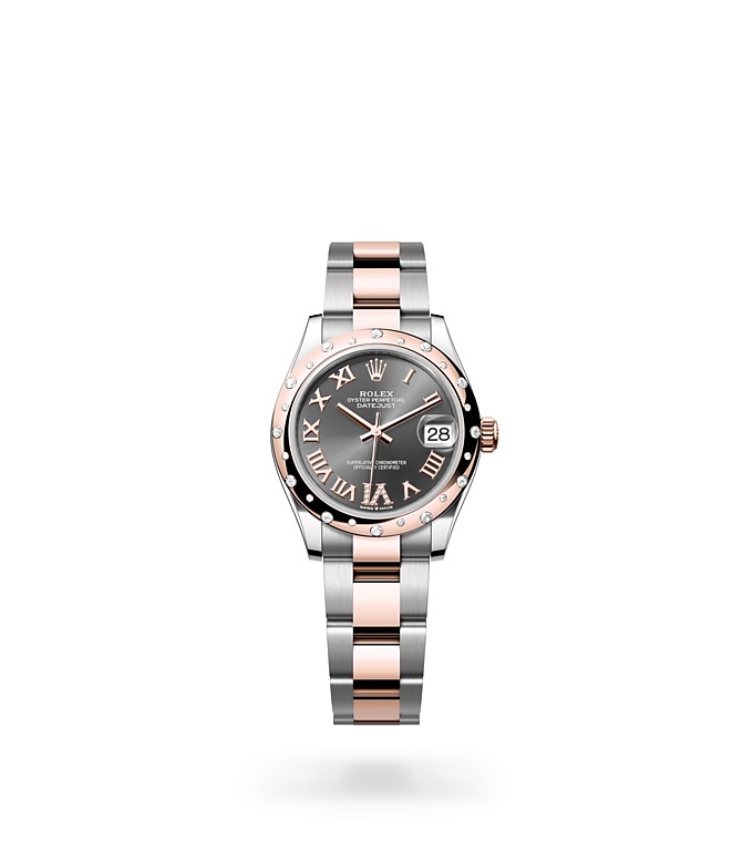 Rolex Datejust 31 Oyster, 31 mm, Oystersteel, Everose gold and diamonds M278341RBR-0029 at Juwelier Wagner
