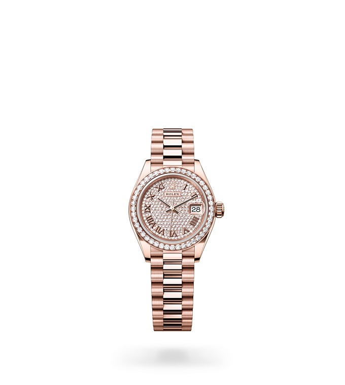 Rolex Lady-Datejust Oyster, 28 mm, Everose gold and diamonds M279135RBR-0021 at Juwelier Wagner