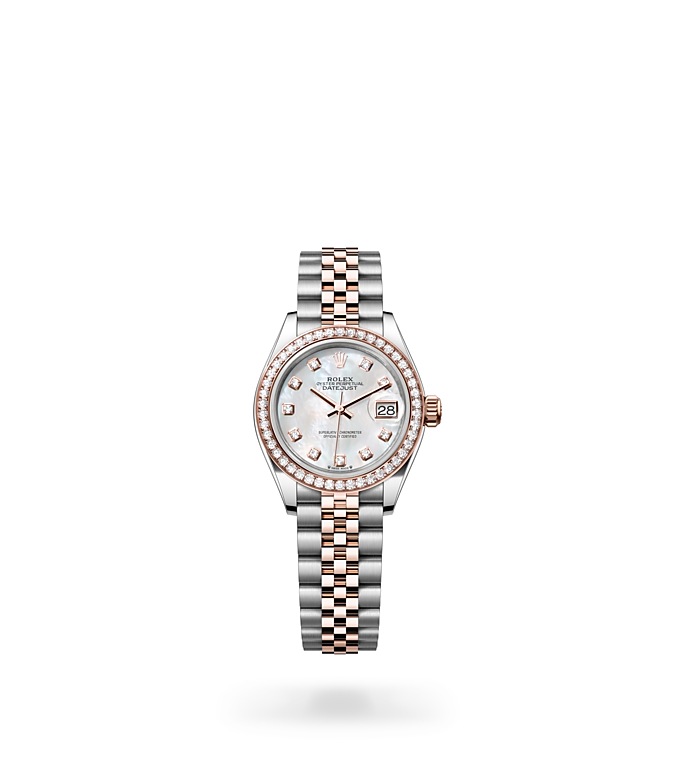 Rolex Lady-Datejust Oyster, 28 mm, Oystersteel, Everose gold and diamonds M279381RBR-0013 at Juwelier Wagner