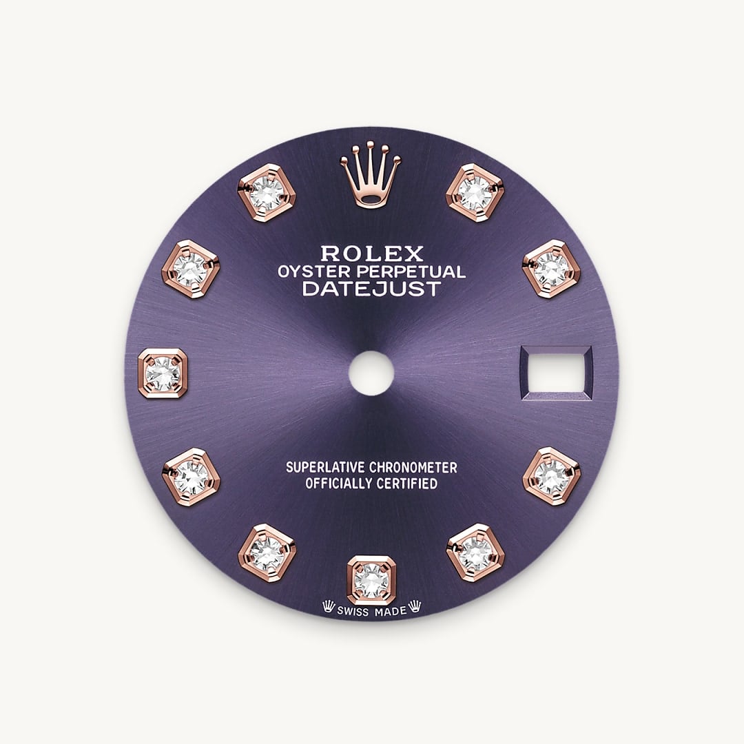 Auberginefarbenes Zifferblatt