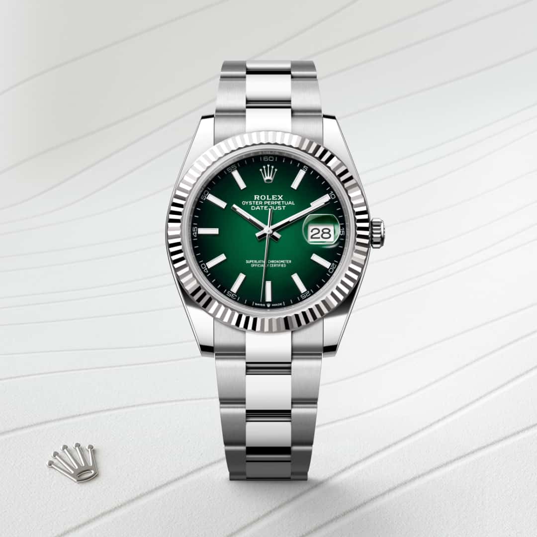 Rolex Datejust 41 Oyster, 41 mm, Edelstahl Oystersteel und Weißgold M126334-0033