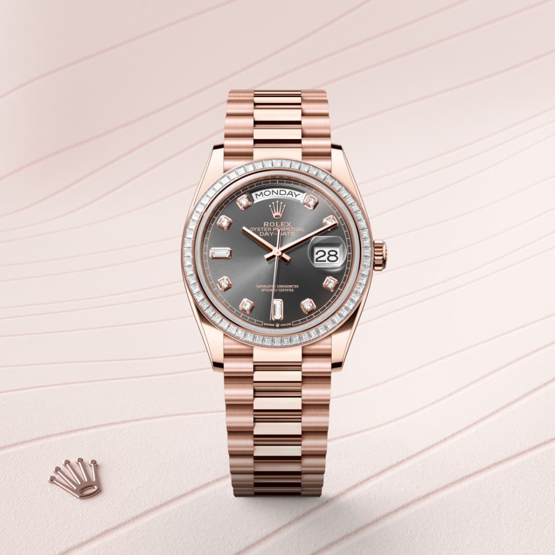Rolex Day-Date 36 Oyster, 36 mm, Everose-Gold mit Diamanten M128395TBR-0012