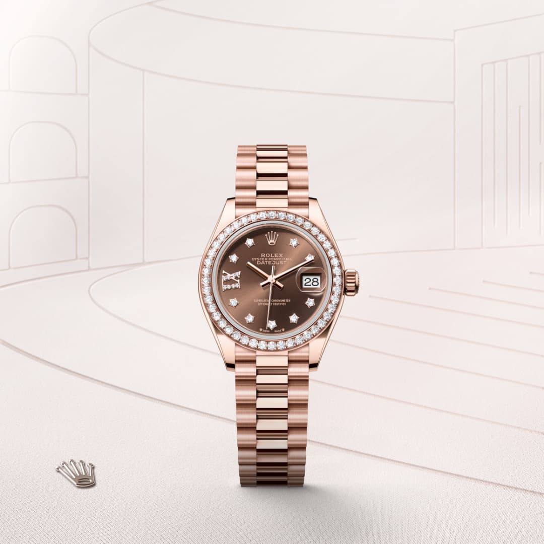 Rolex Lady-Datejust Oyster, 28 mm, Everose-Gold mit Diamanten M279135RBR-0001