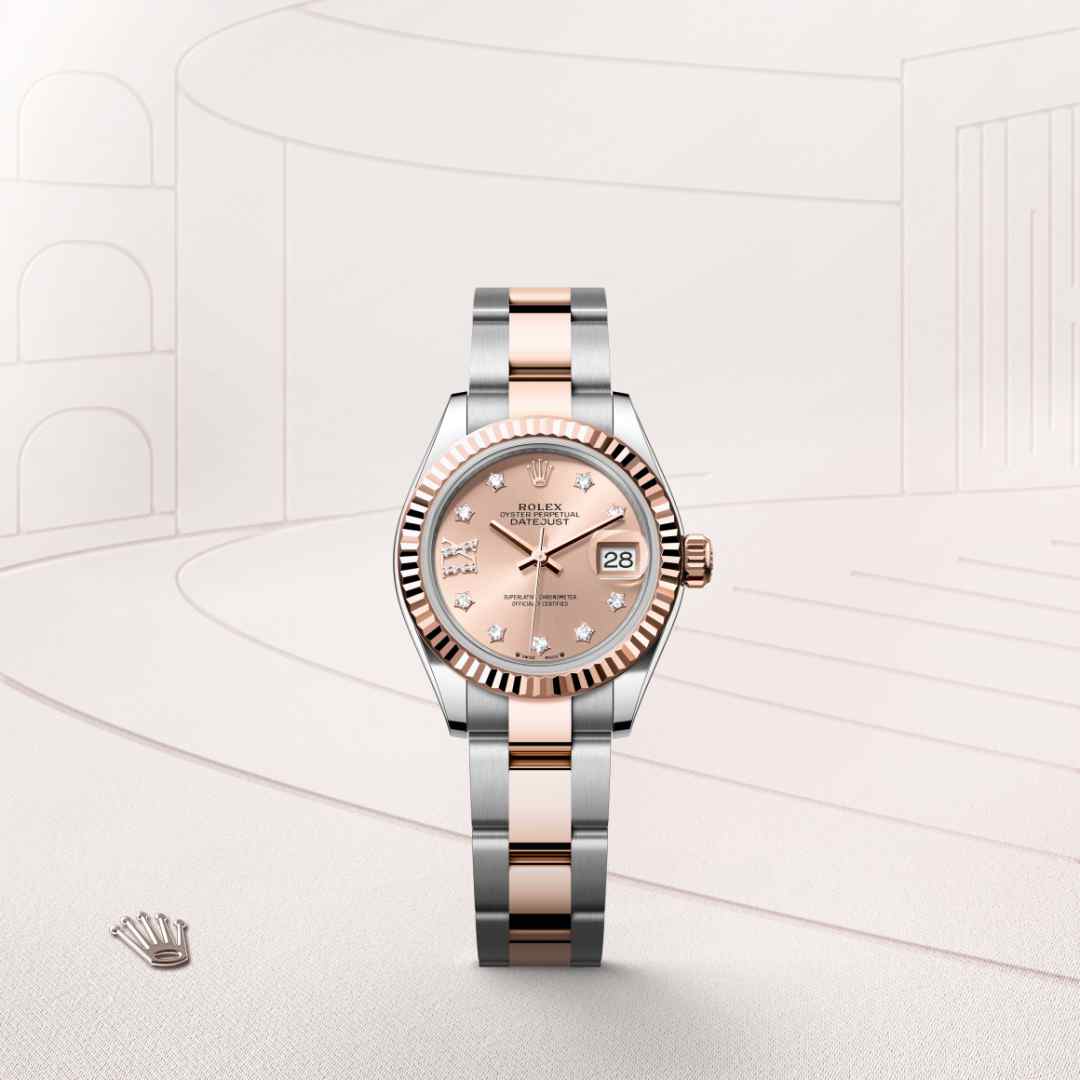 Rolex Lady-Datejust Oyster, 28 mm, Edelstahl Oystersteel und Everose-Gold M279171-0028