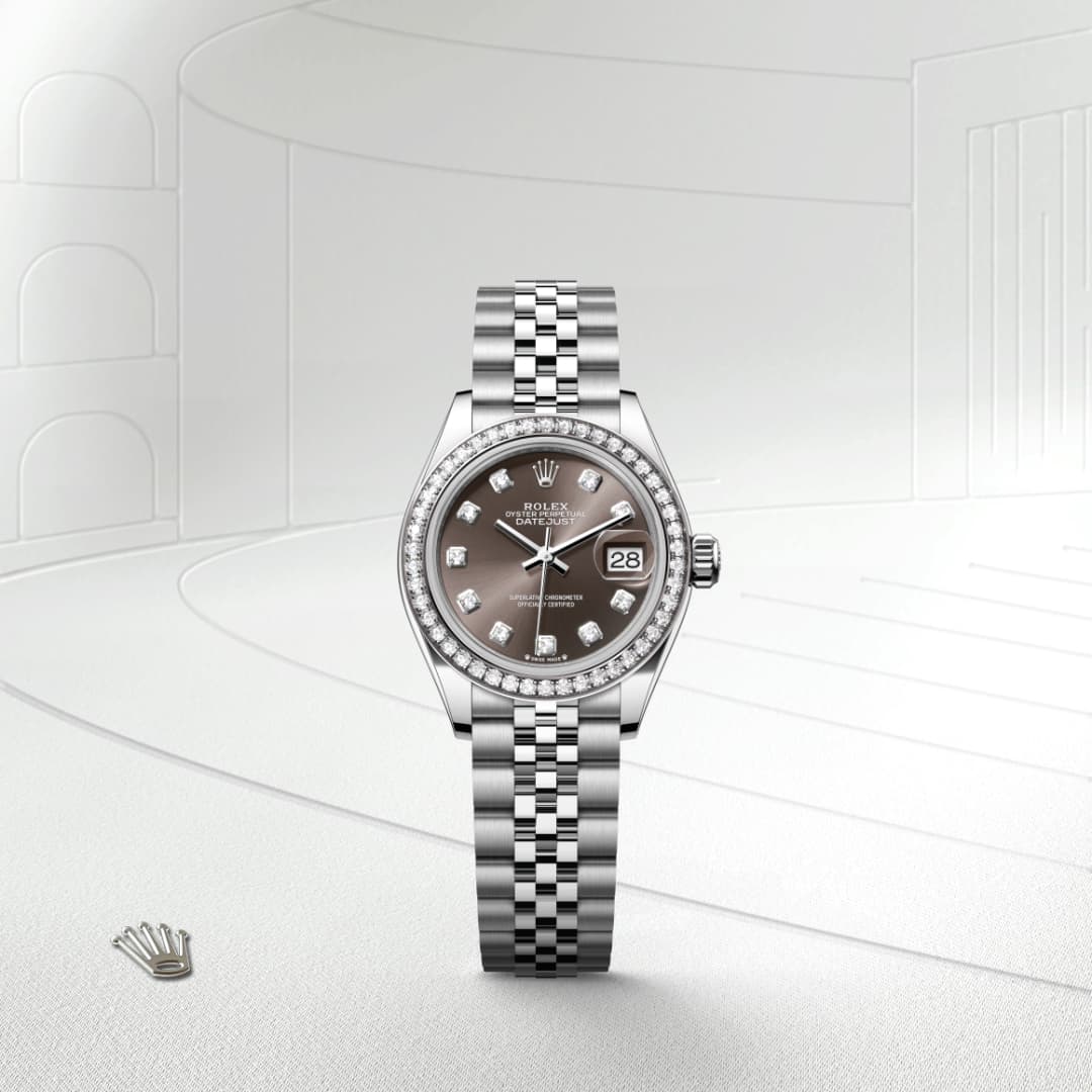 Rolex Lady-Datejust Oyster, 28 mm, Oystersteel, white gold and diamonds M279384RBR-0017