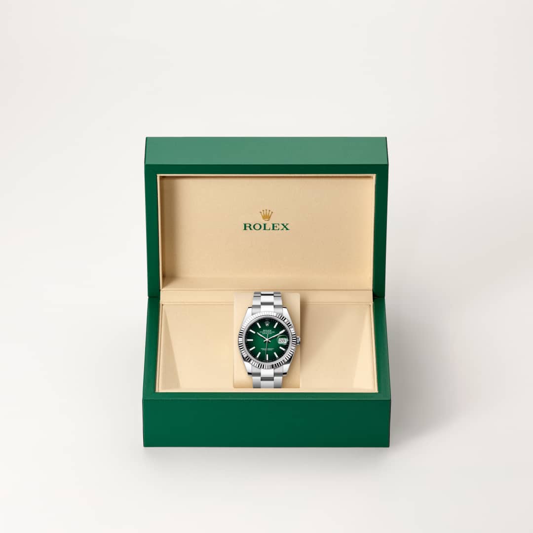 Rolex Datejust 41 Oyster, 41 mm, Edelstahl Oystersteel und Weißgold M126334-0033