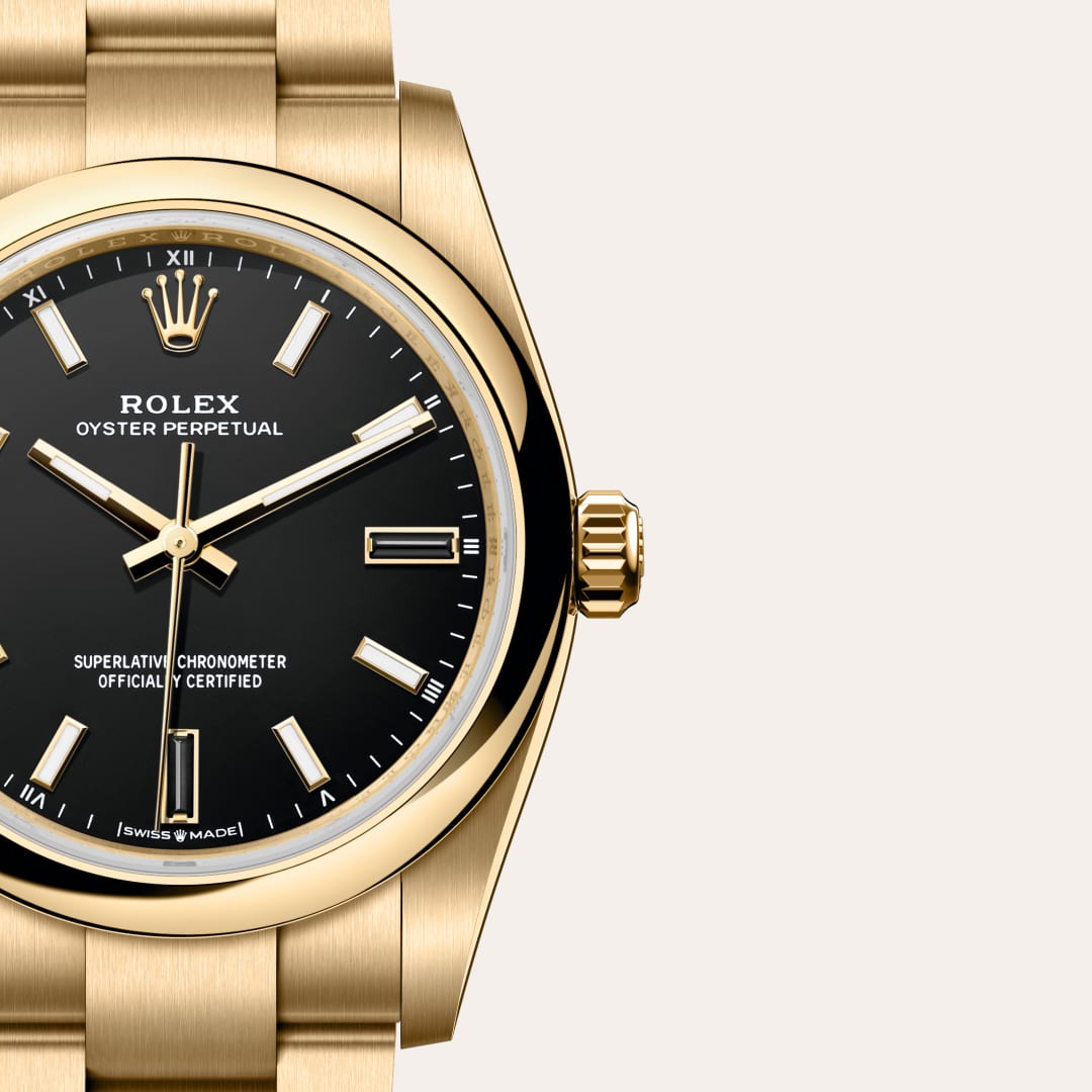Rolex Oyster Perpetual 34 Oyster, 34 mm, Gelbgold M124208-0001