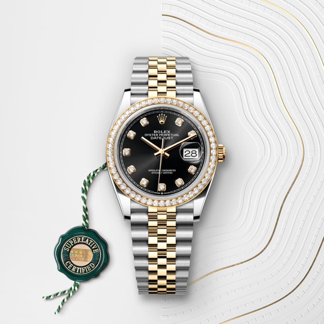 Rolex Datejust 36 Oyster, 36 mm, Oystersteel, yellow gold and diamonds M126283RBR-0007