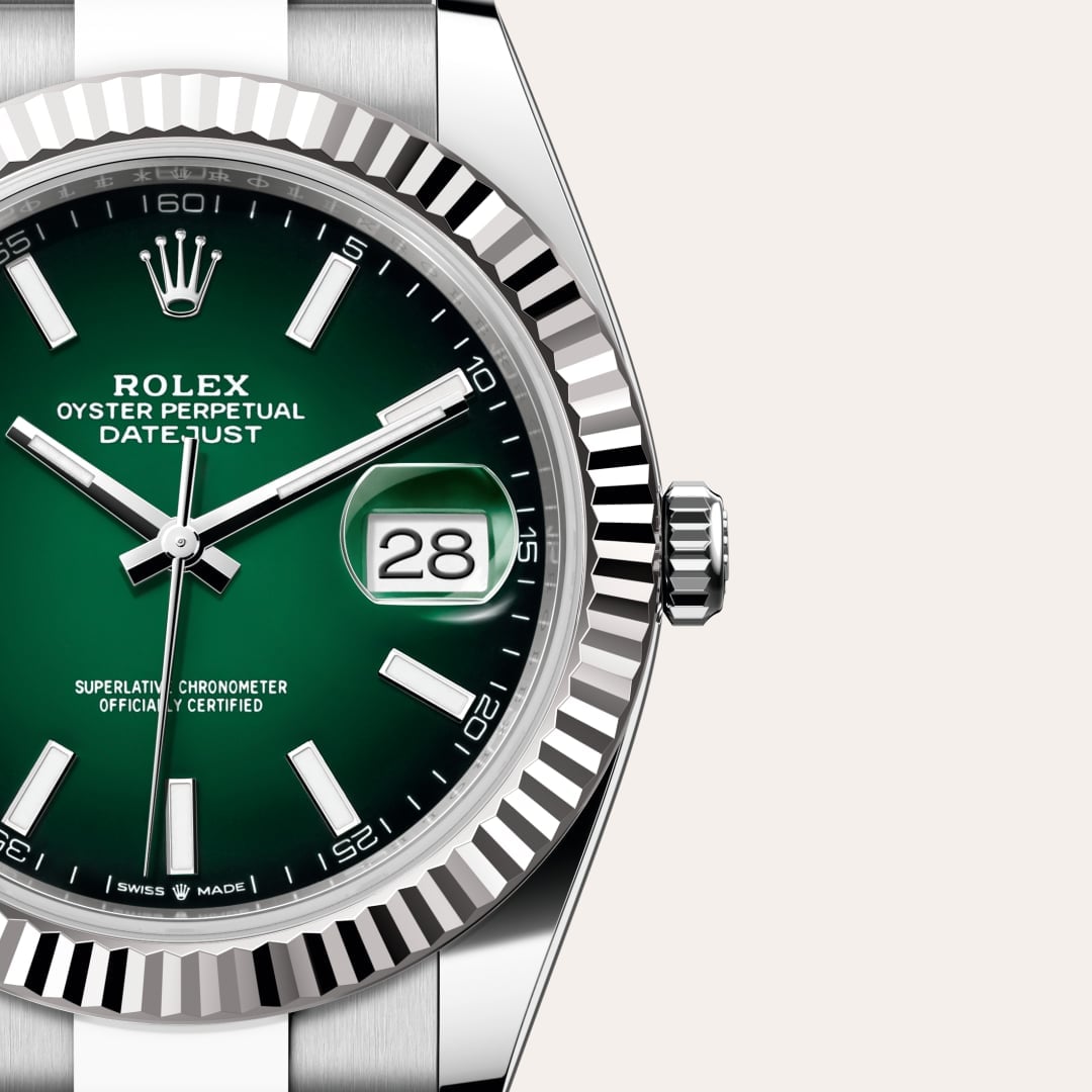 Rolex Datejust 41 Oyster, 41 mm, Edelstahl Oystersteel und Weißgold M126334-0033