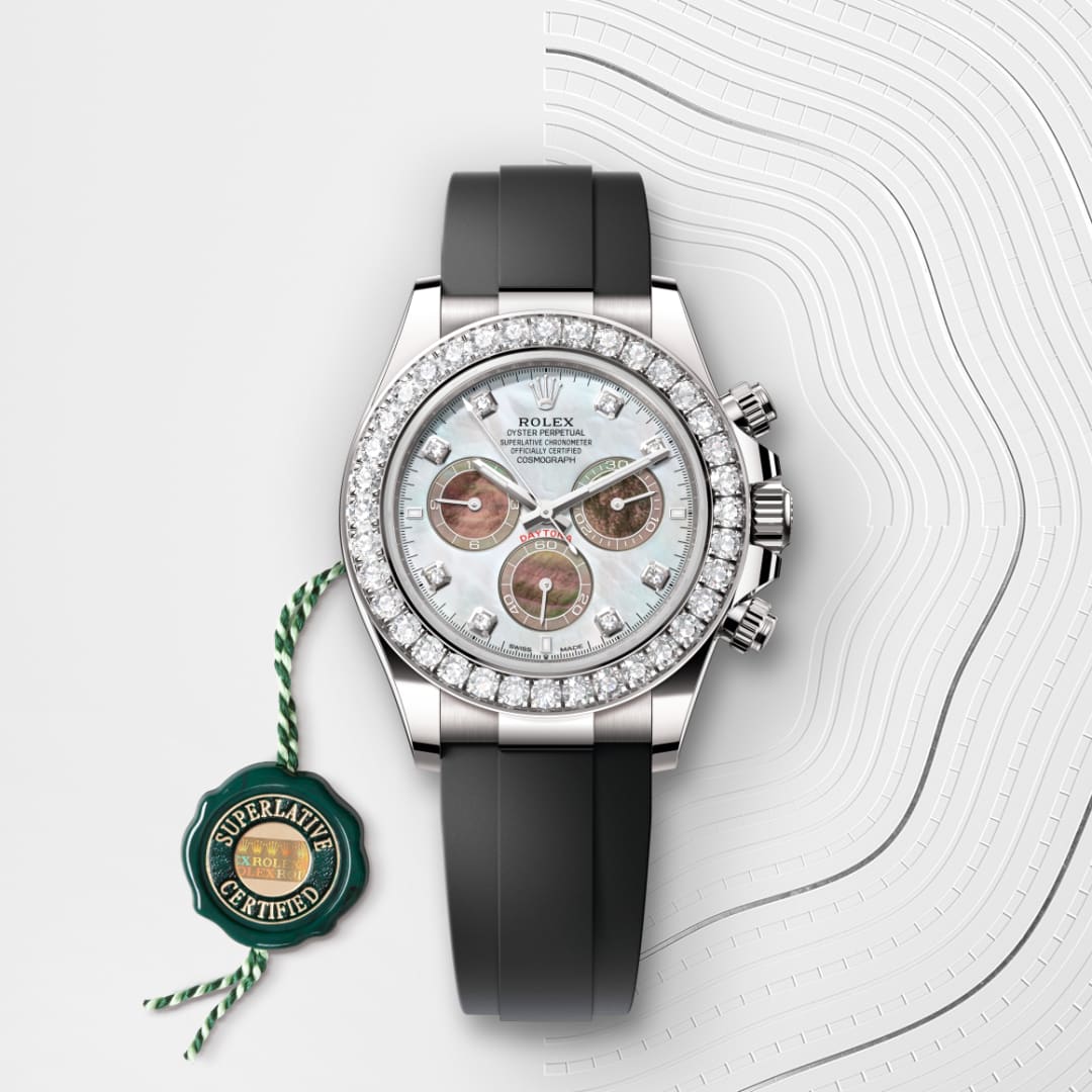 Rolex Cosmograph Daytona Oyster, 40 mm, white gold and diamonds M126589RBR-0001