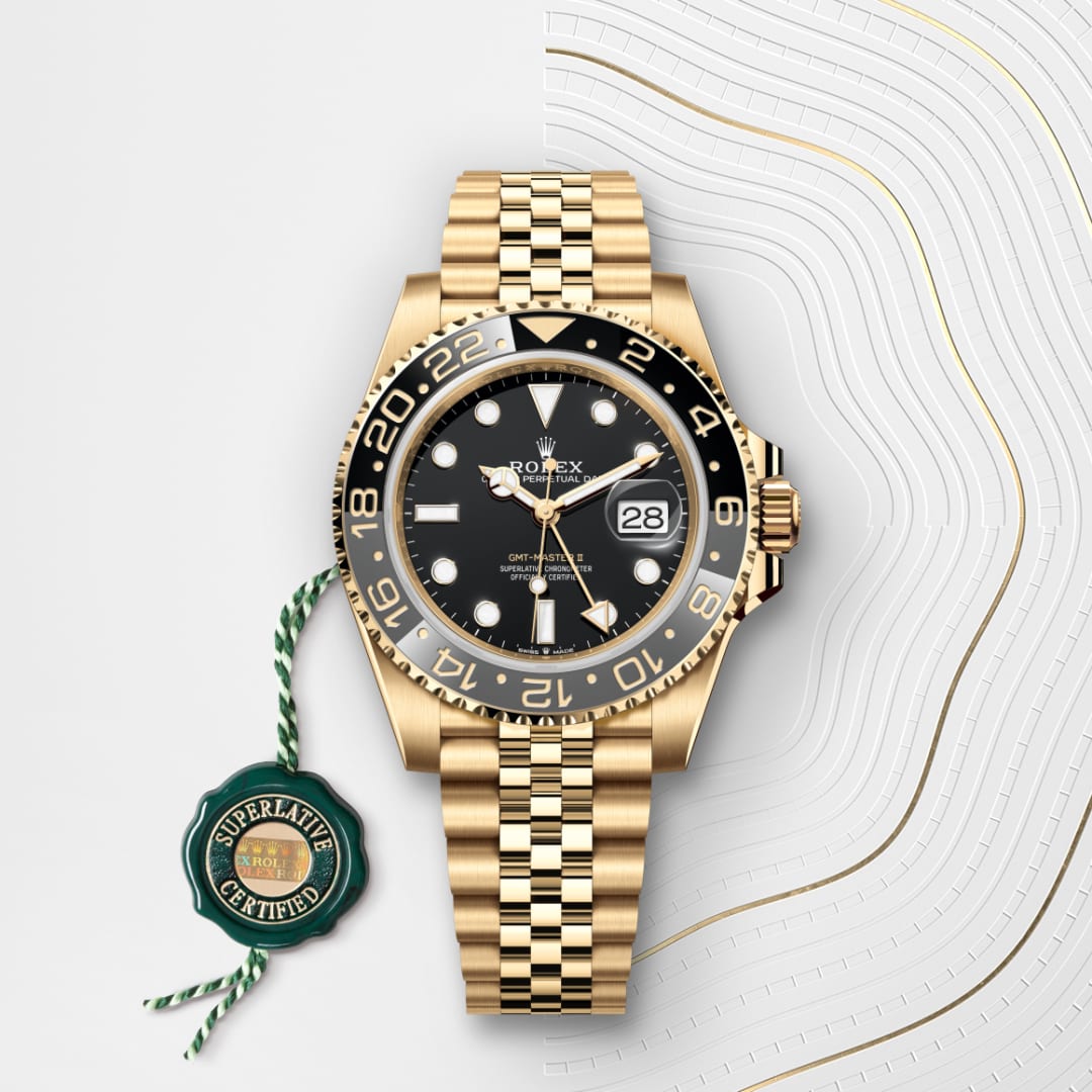 Rolex GMT-Master II Oyster, 40 mm, yellow gold M126718GRNR-0001