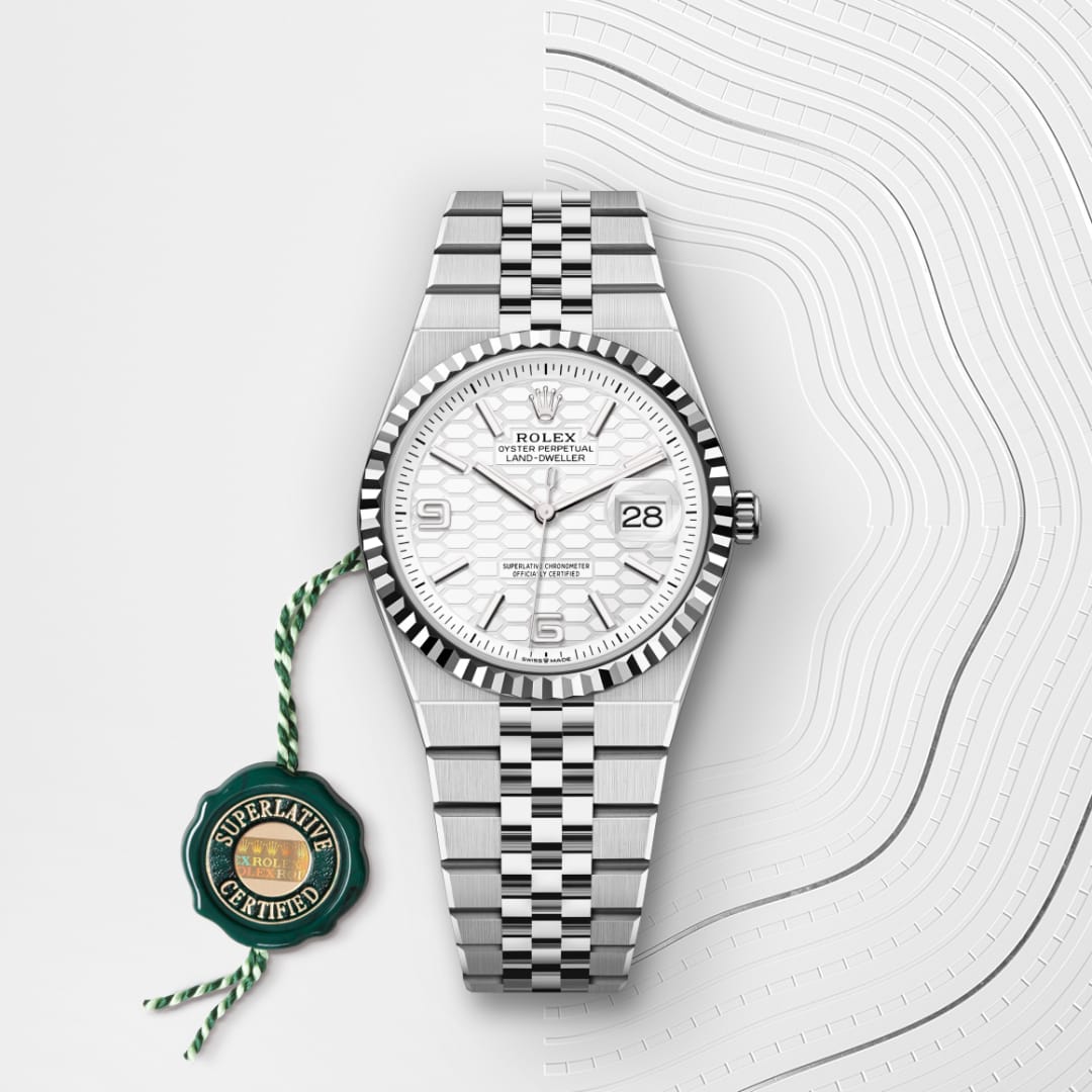 Rolex Land-Dweller 36 Oyster, 36 mm, Edelstahl Oystersteel und Weißgold M127234-0001