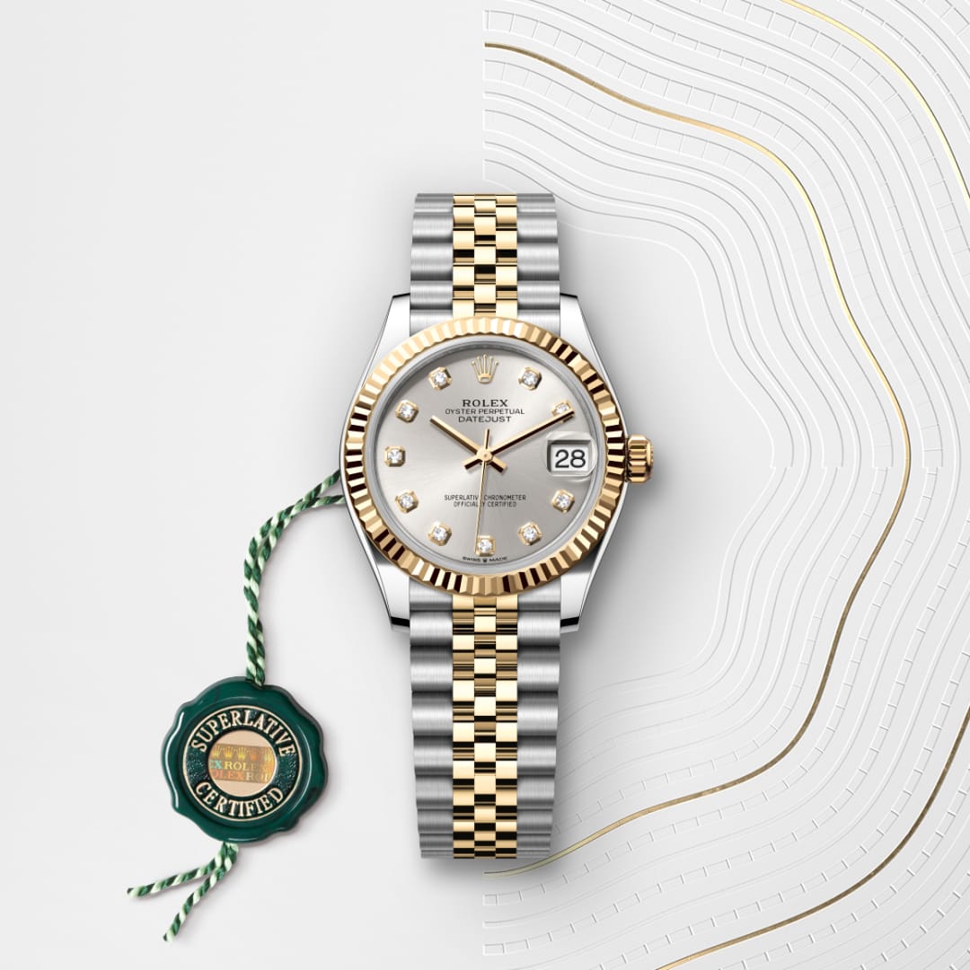 Rolex Datejust 31 Oyster, 31 mm, Edelstahl Oystersteel und Gelbgold M278273-0020