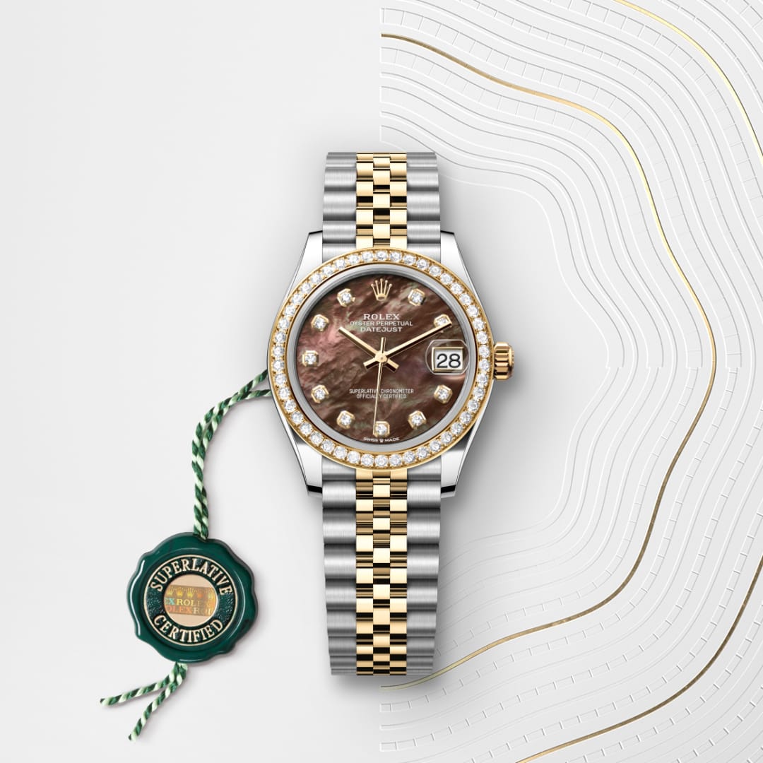 Rolex Datejust 31 Oyster, 31 mm, Oystersteel, yellow gold and diamonds M278383RBR-0024