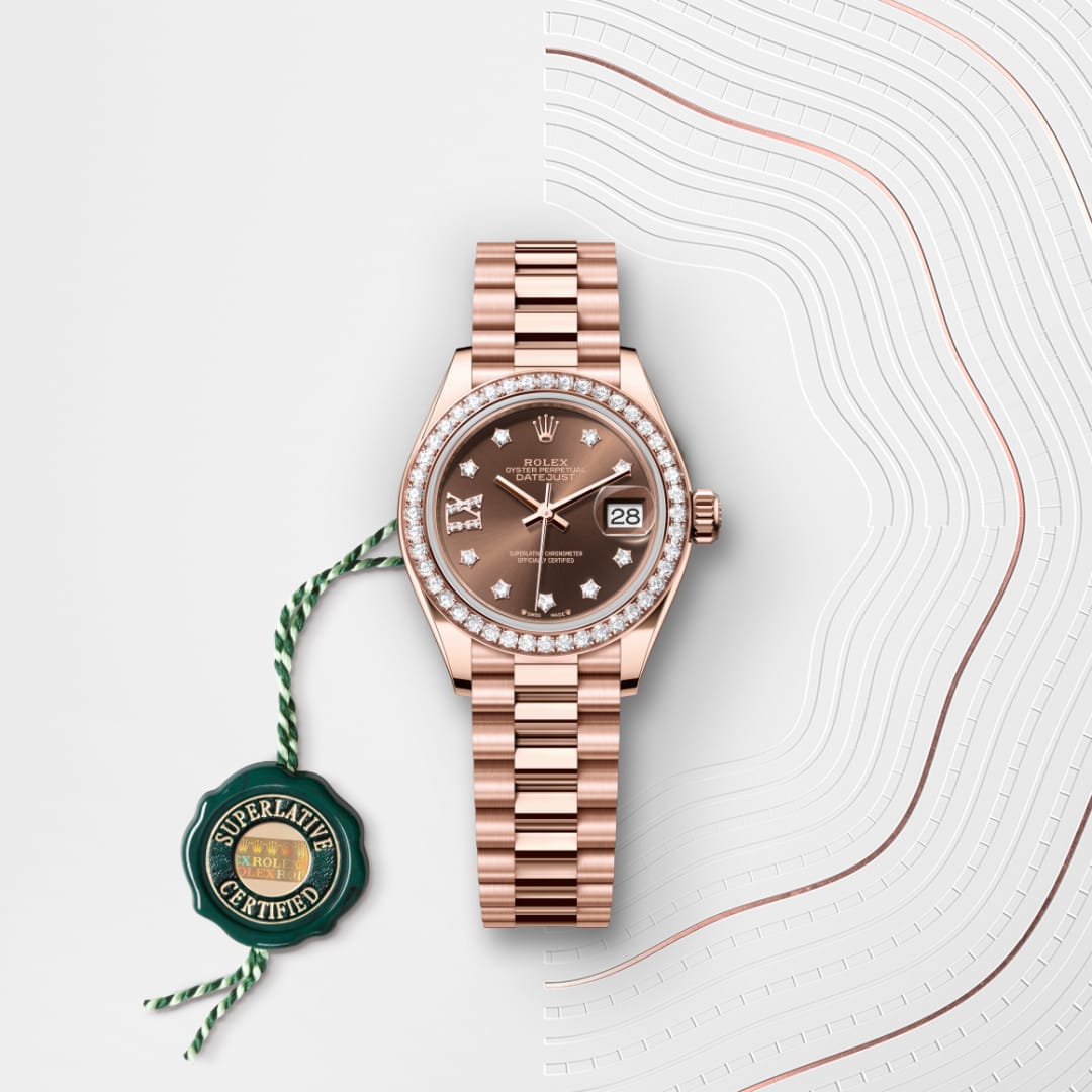 Rolex Lady-Datejust Oyster, 28 mm, Everose-Gold mit Diamanten M279135RBR-0001