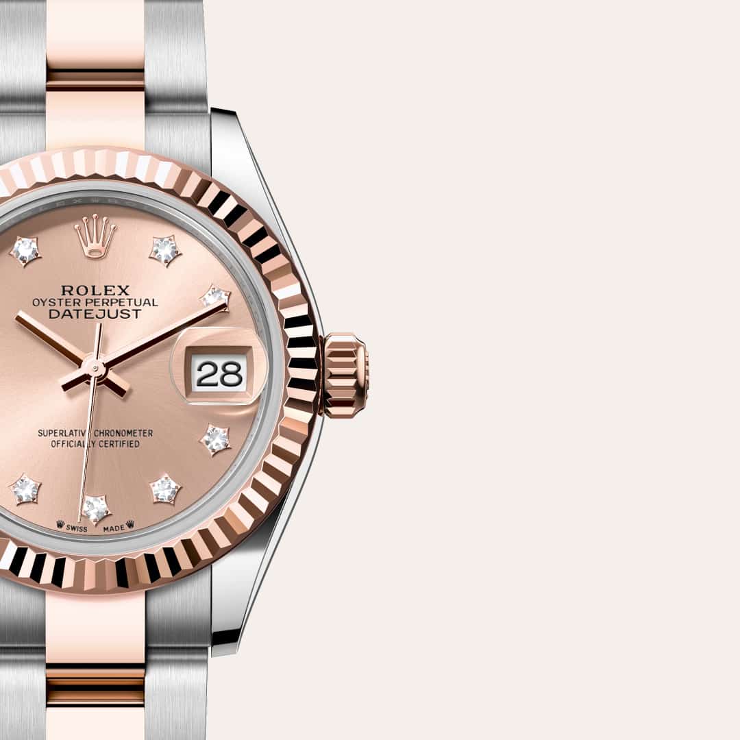Rolex Lady-Datejust Oyster, 28 mm, Edelstahl Oystersteel und Everose-Gold M279171-0028