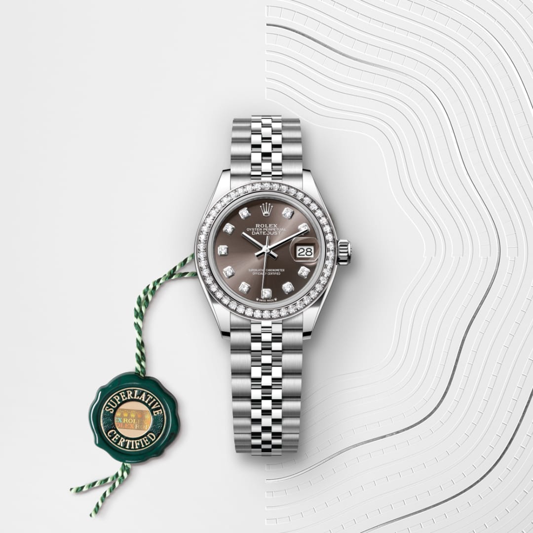 Rolex Lady-Datejust Oyster, 28 mm, Oystersteel, white gold and diamonds M279384RBR-0017