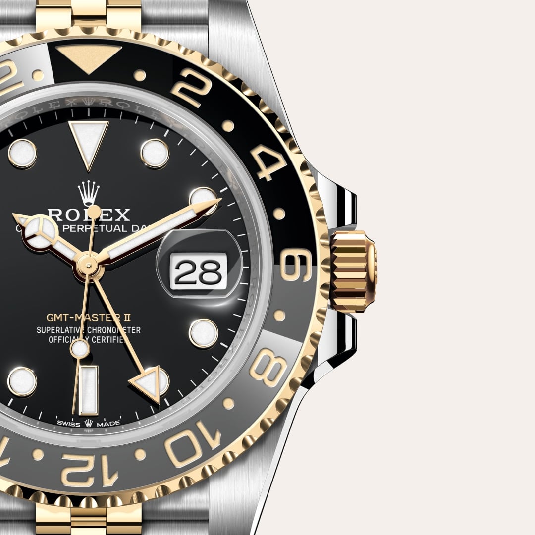 Rolex GMT-Master II Oyster, 40 mm, Edelstahl Oystersteel und Gelbgold M126713GRNR-0001
